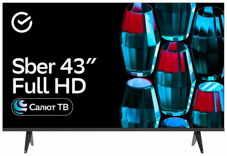 Телевизор 43" 109 см Sber SDX-43F2139 FullHD, Салют ТВ, черный