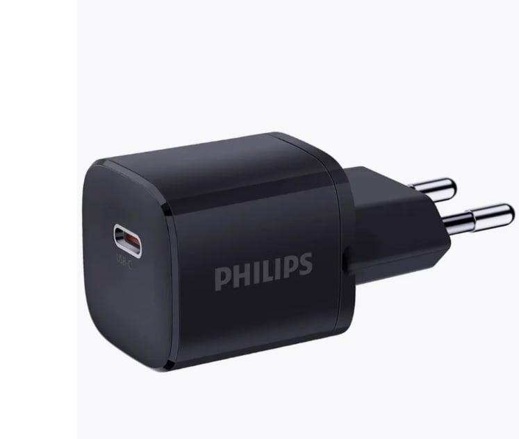 Сетевое зарядное устройство PHILIPS MINI GAN PD20W, черный (DLP4320CB/67)
