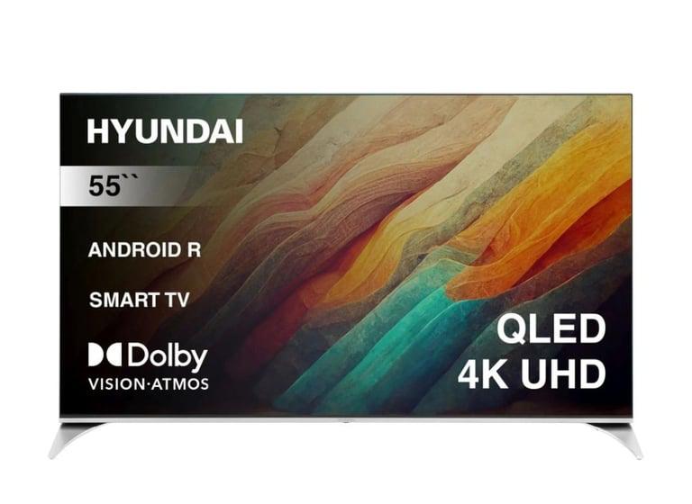 Телевизор Hyundai H-LED55QBU7500, 55" QLED, 4K Ultra HD, черный, СМАРТ ТВ, Android