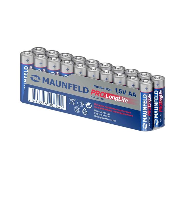 Батарейки Maunfeld Pro Long Life Alkaline LR6 (АА), 20 шт (MBLR6-PB20) (145 с баллами)