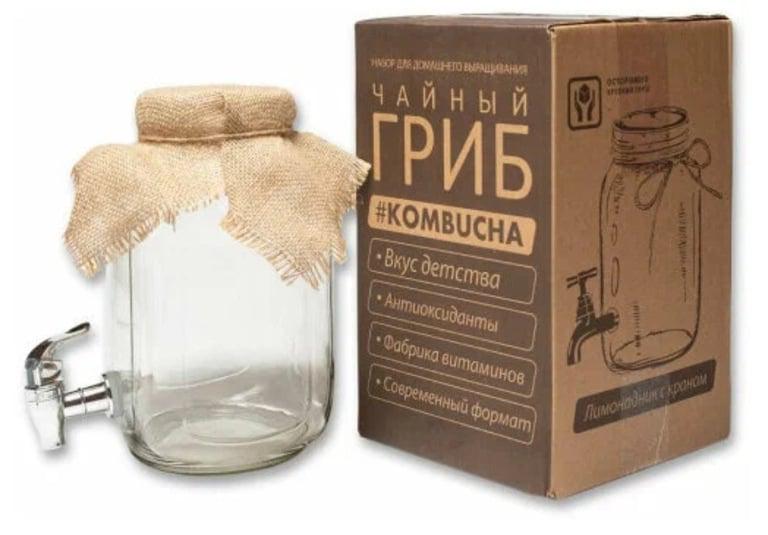 Набор чайный гриб / лимонадник 3л+чайный гриб+инструкция (цена с Я.Пэй/Альфой, зависит от аккаунта)