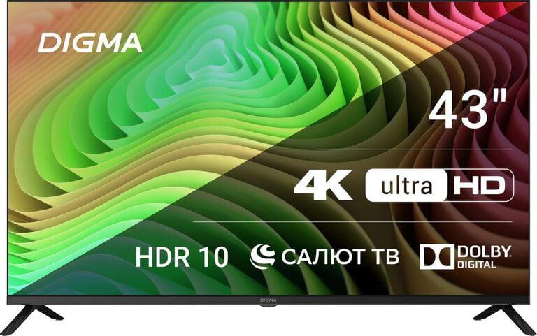 Телевизор 43" Digma DM-LED43UBB40 (4K, Салют ТВ) с WB кошельком, + на ЯМ