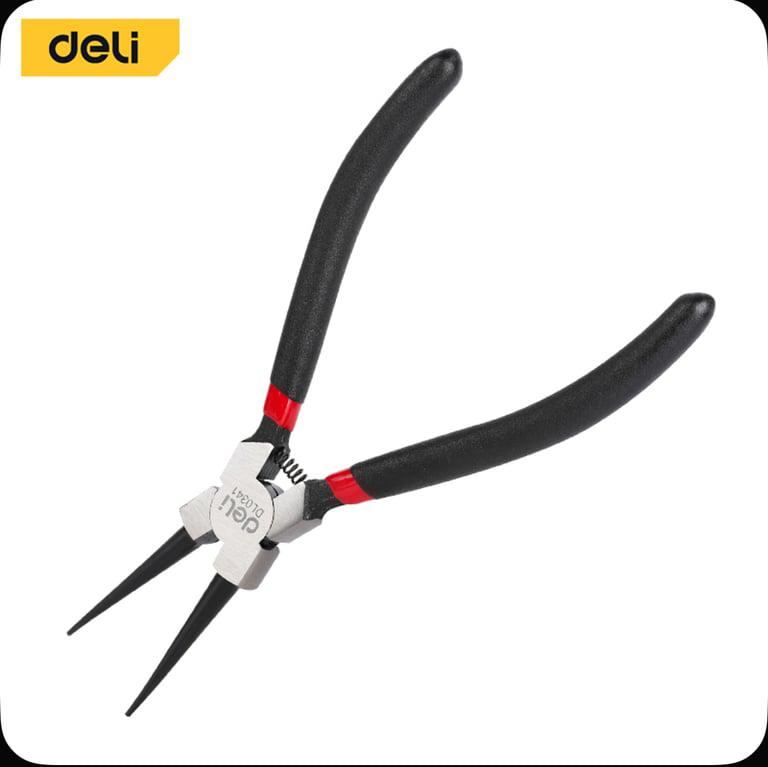 Прямой съемник внутренних стопорных колец Deli DL0341 180мм из кованой стали с обливными рукоятками