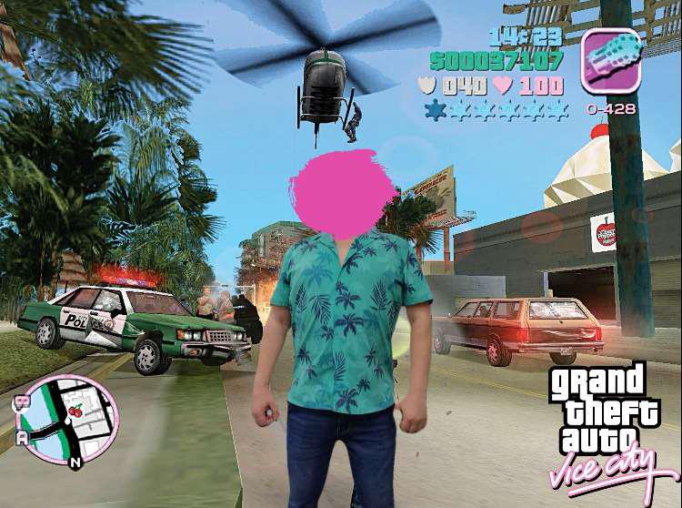 Рубашка с пальмами GTA Vice City (из-за рубежа, с картой Ozon)