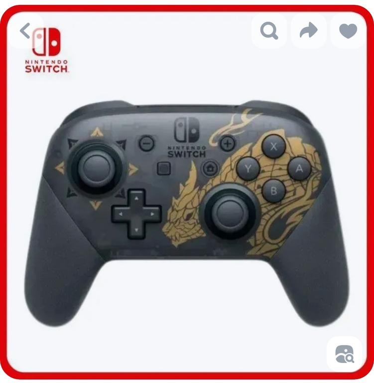 Геймпад Nintendo Switch Pro Controller Bluetooth, (Monster Hunter Rise Edition) из-за рубежа, с картой Ozon