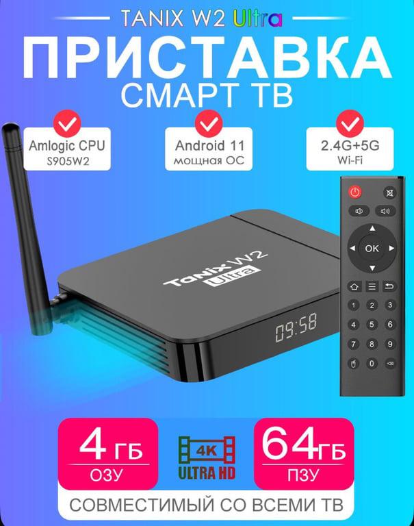 Смарт тв приставка Tanix W2 Ultra 4/64 gb