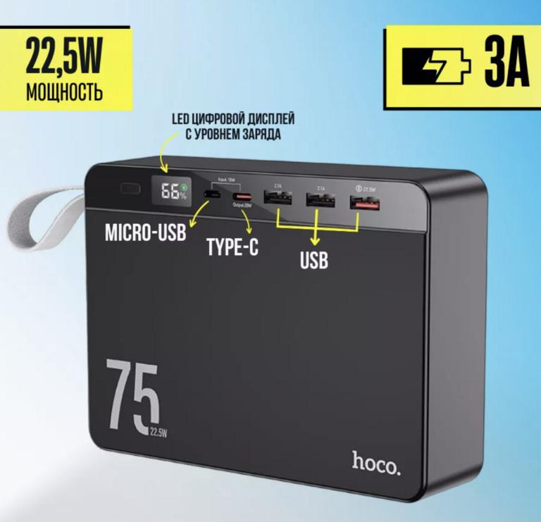 Внешний аккумулятор Hoco J94 75000 mAh (с ВБ кошельком)