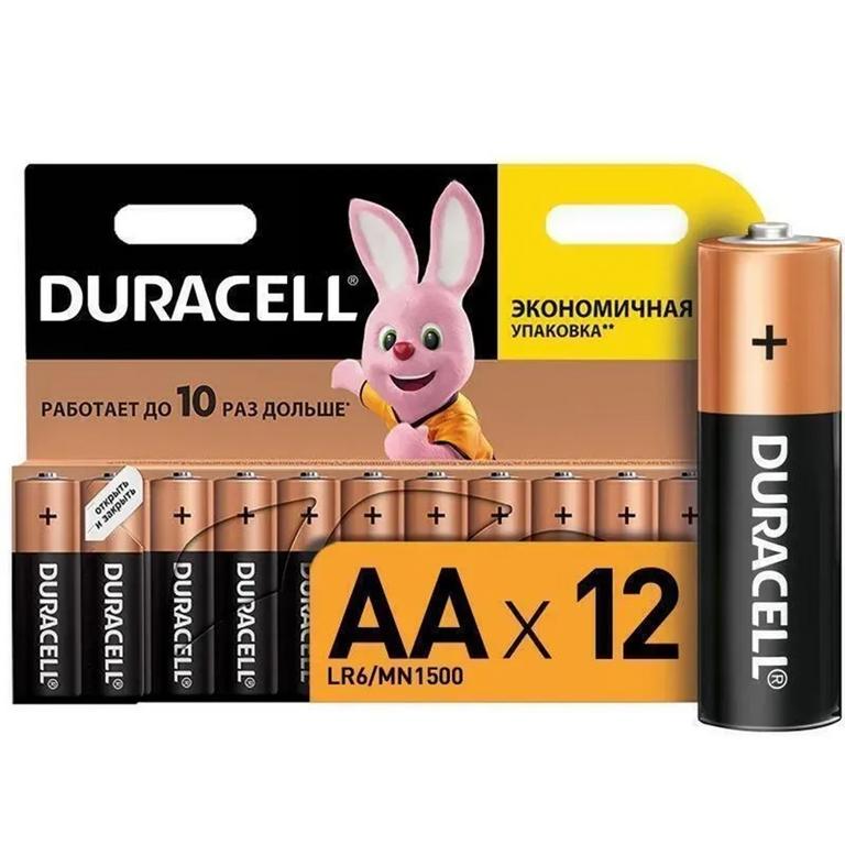 Щелочная батарейка Duracell, AA 1.5V, упаковка 12 штук