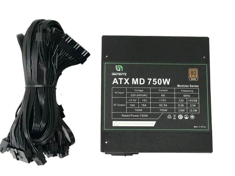 Блок питания модульный Unitbyte ATX MD 750W (цена с ozon-картой)